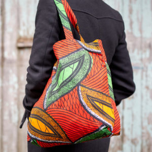 African cloth tote bag